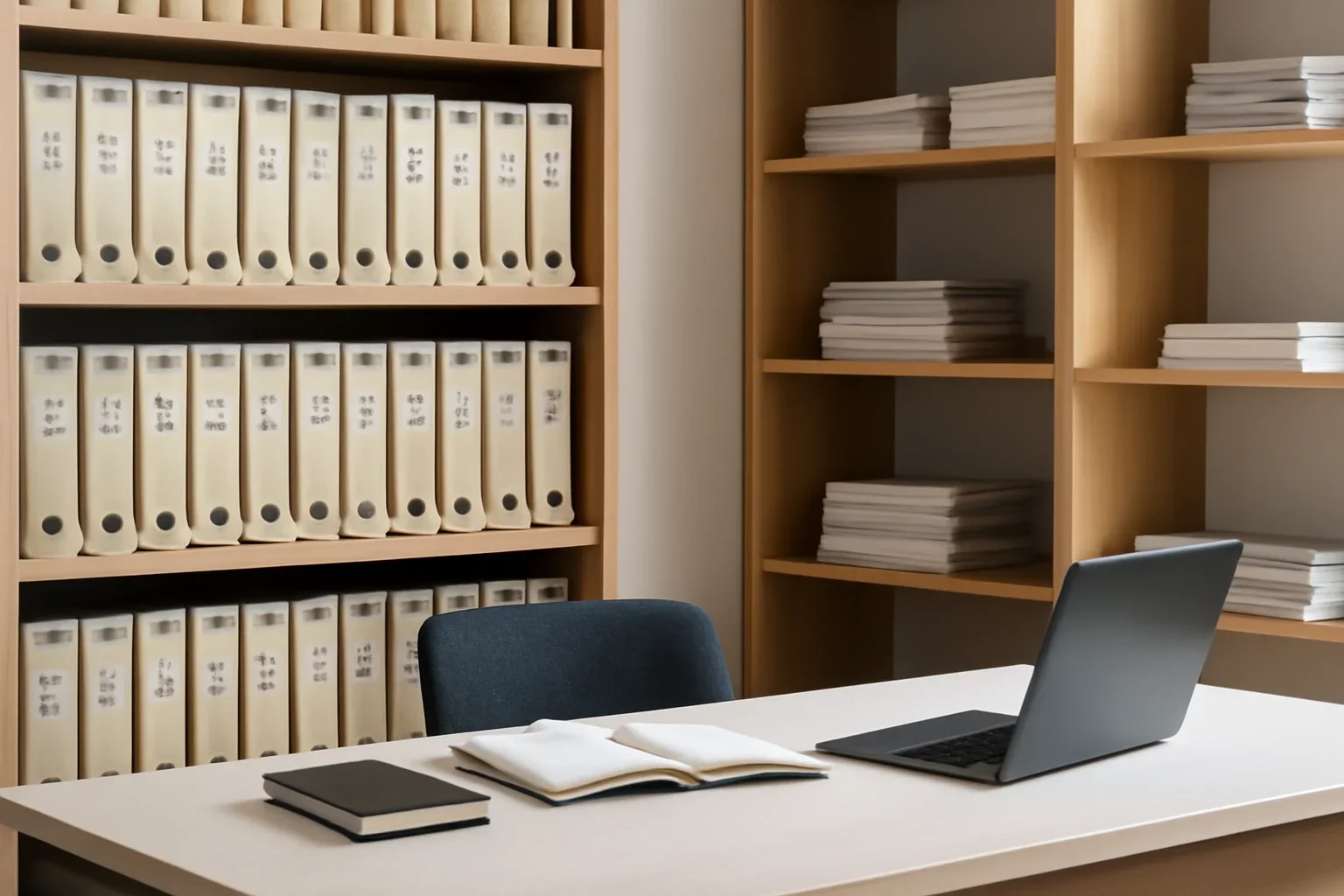 Archive hero image showing archive shelves with labeled issues, notebooks, and a search-focused editorial workspace
