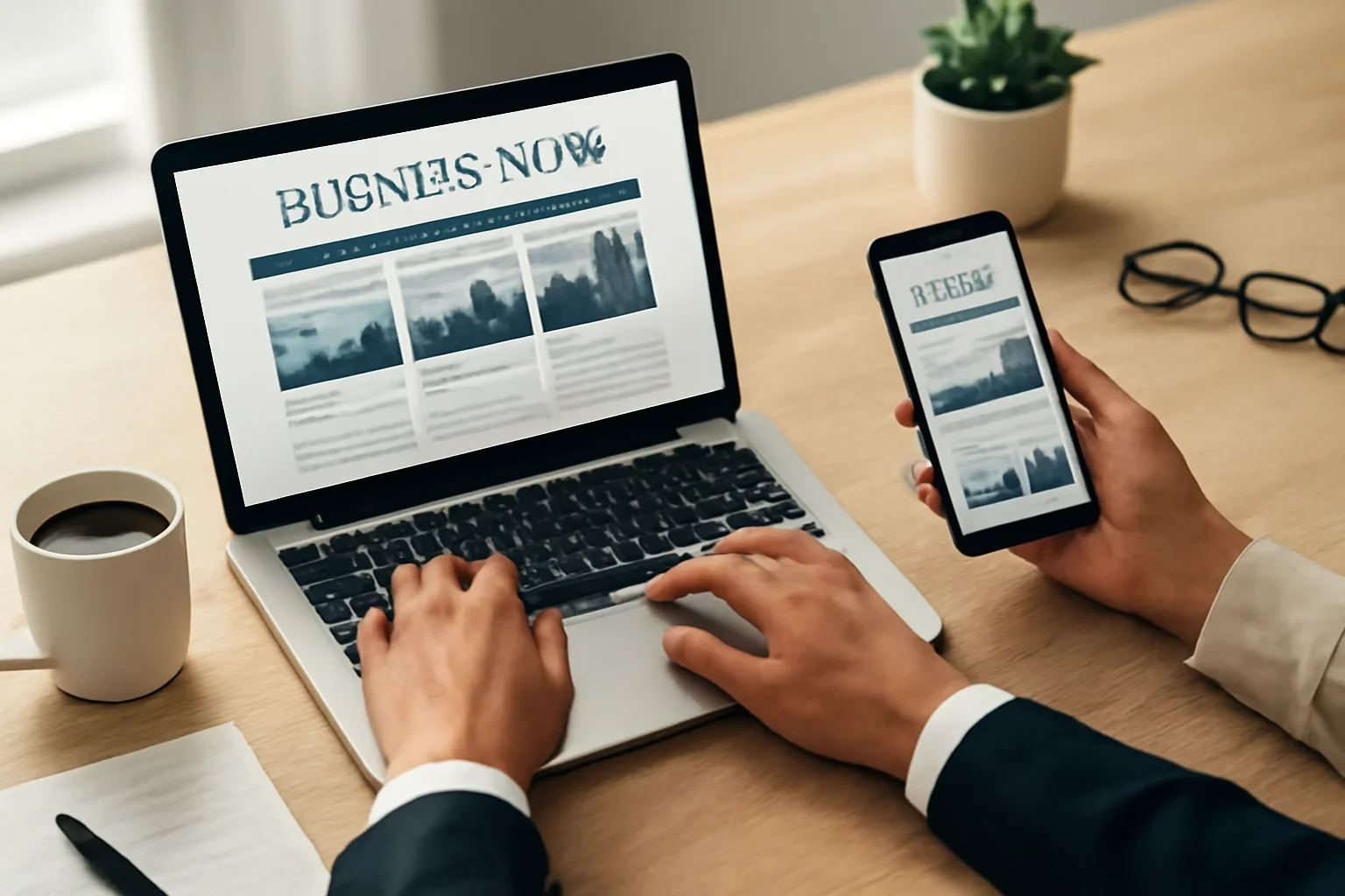 Best Business News Sites in India hero image showing readers comparing best business news sites in india options on laptops and phones with editorial notes and clean desk styling