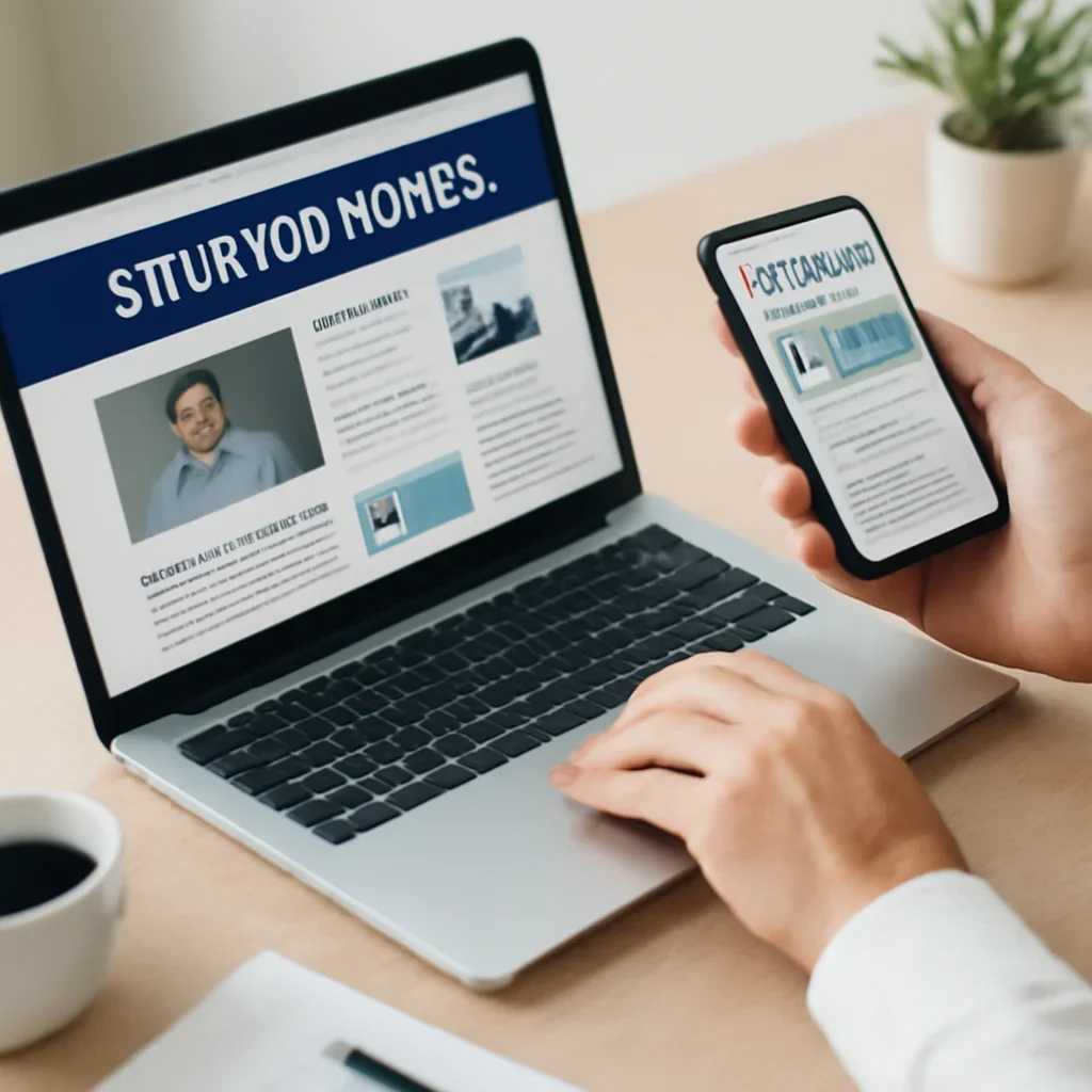 Call-to-action image for Best Startup News Sites in India featuring readers comparing best startup news sites in india options on laptops and phones with editorial notes and clean desk styling