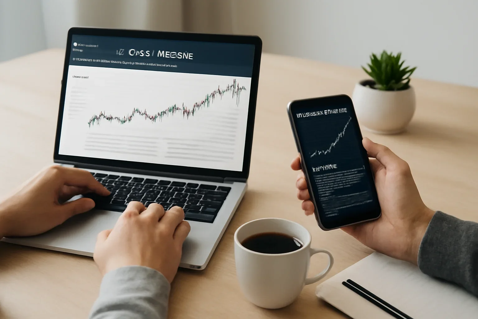 Best Stock Market News Apps in India hero image showing readers comparing best stock market news apps in india options on laptops and phones with editorial notes and clean desk styling