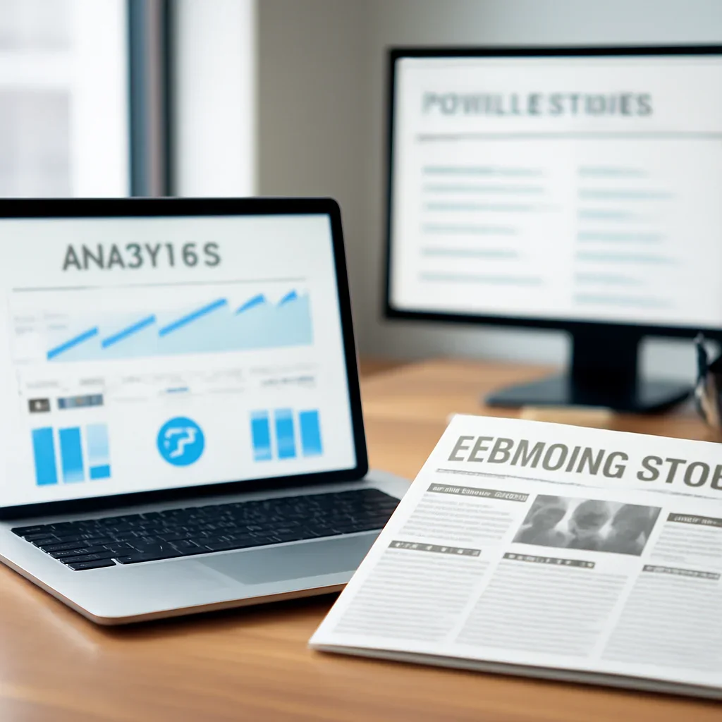 Supporting editorial image for Explained: What Makes a Story Trend Online showing analytics dashboard and editorial desk showing popular stories, reader signals, and highlighted headlines, tailored to the article topic 'Explained: What Makes a Story Trend Online'