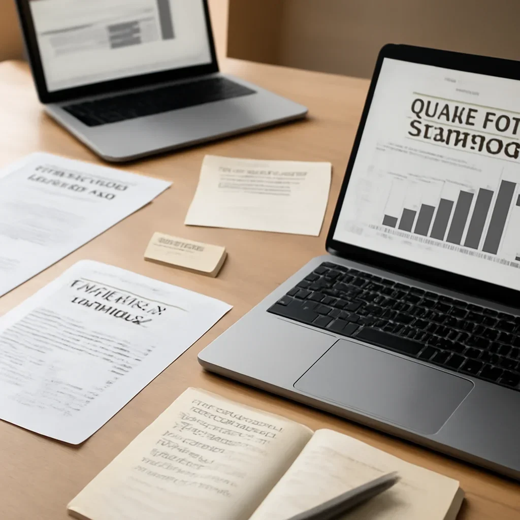 Call-to-action image for How to Read Quarterly Earnings Like a Reporter featuring editorial workspace focused on public and private company profiles, leadership decisions, strategic pivots, and performance context, with laptops, notes, and clean magazine-style composition, tailored to the article topic 'How to Read Quarterly Earnings Like a Reporter'