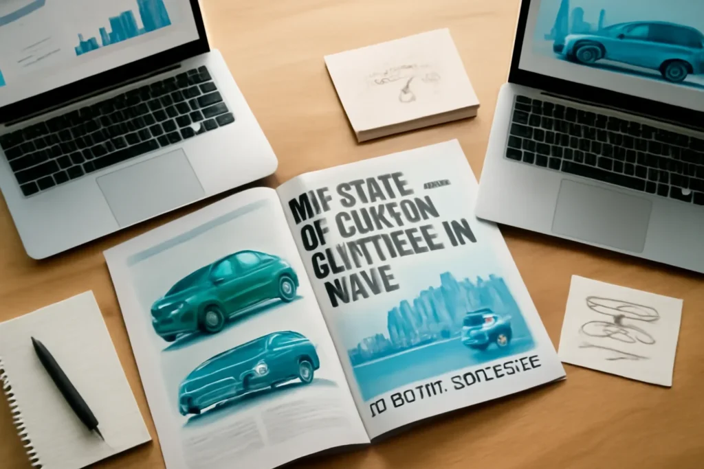 The State of EV News Coverage in India hero image showing editorial workspace focused on EVs, automotive strategy, transport technology, and the startups changing how people and goods move, with laptops, notes, and clean magazine-style composition, tailored to the article topic 'The State of EV News Coverage in India'