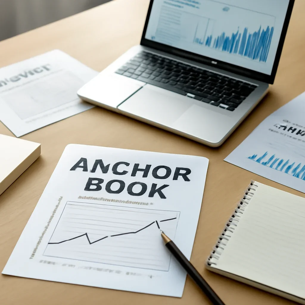 Supporting editorial image for What Is an Anchor Book in an IPO? showing editorial workspace focused on filings, anchor books, pricing signals, subscription trends, and what public-market debuts reveal, with laptops, notes, and clean magazine-style composition, tailored to the article topic 'What Is an Anchor Book in an IPO?'
