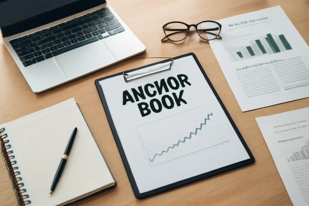What Is an Anchor Book in an IPO? hero image showing editorial workspace focused on filings, anchor books, pricing signals, subscription trends, and what public-market debuts reveal, with laptops, notes, and clean magazine-style composition, tailored to the article topic 'What Is an Anchor Book in an IPO?'