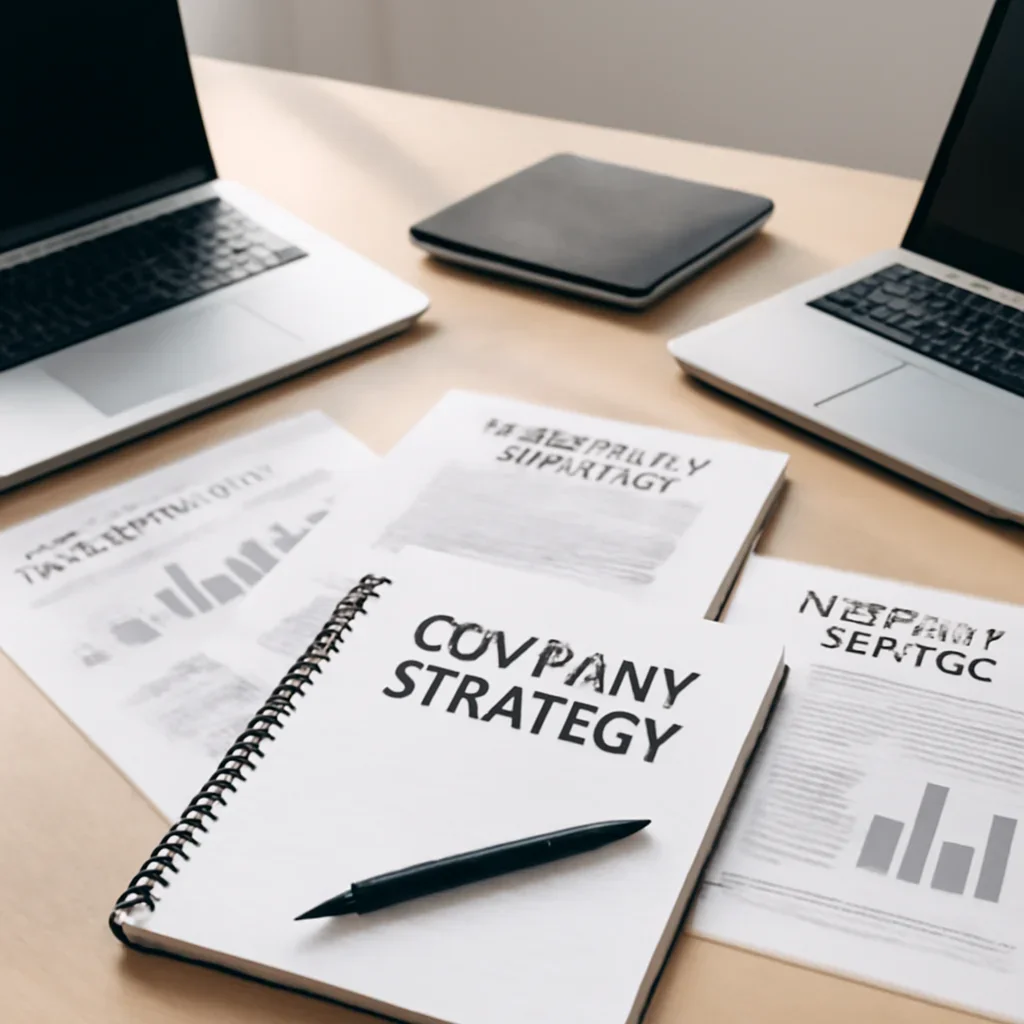 Context image for Business News featuring editorial workspace focused on company strategy, earnings, executive moves, policy shifts, and the trends that change how firms grow, with laptops, notes, and clean magazine-style composition