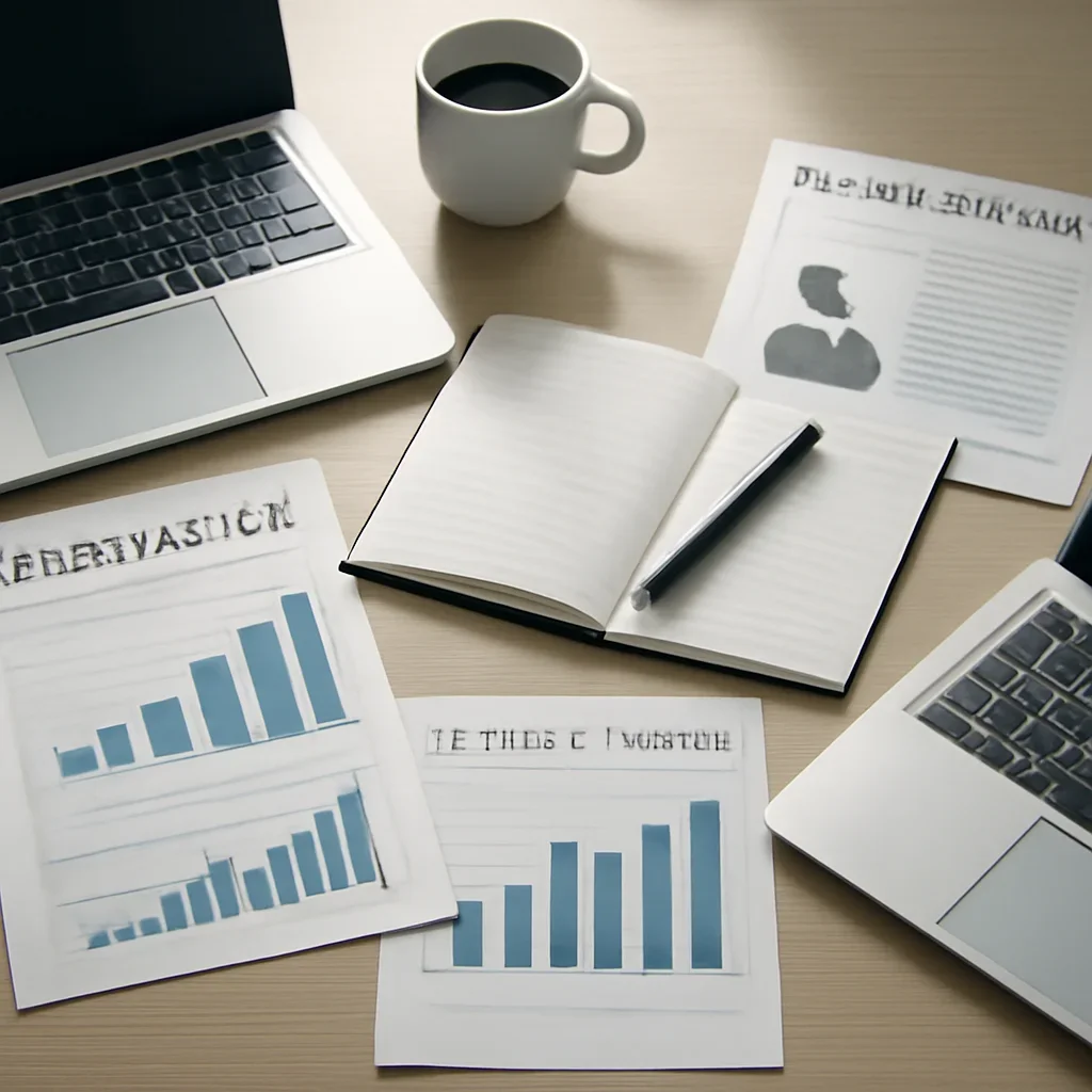Supporting editorial image for Business News showing editorial workspace focused on company strategy, earnings, executive moves, policy shifts, and the trends that change how firms grow, with laptops, notes, and clean magazine-style composition