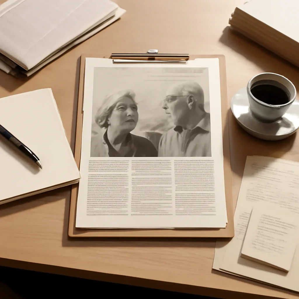 Call-to-action image for Legacy Lifestyle Category featuring archived editorial materials related to legacy lifestyle category, with documents, notes, and a magazine-style desk