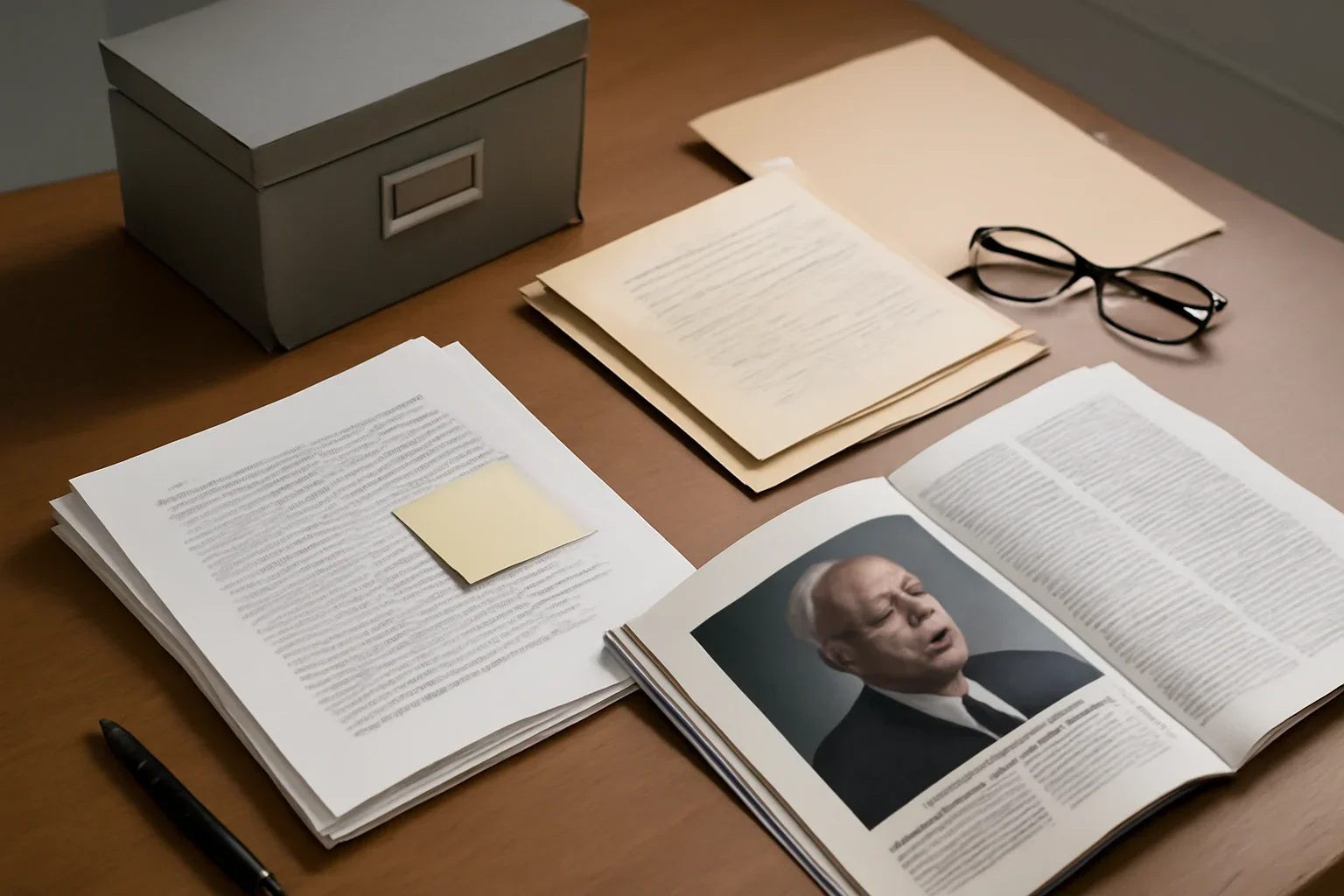 Legacy Opinion Category hero image showing archived editorial materials related to legacy opinion category, with documents, notes, and a magazine-style desk