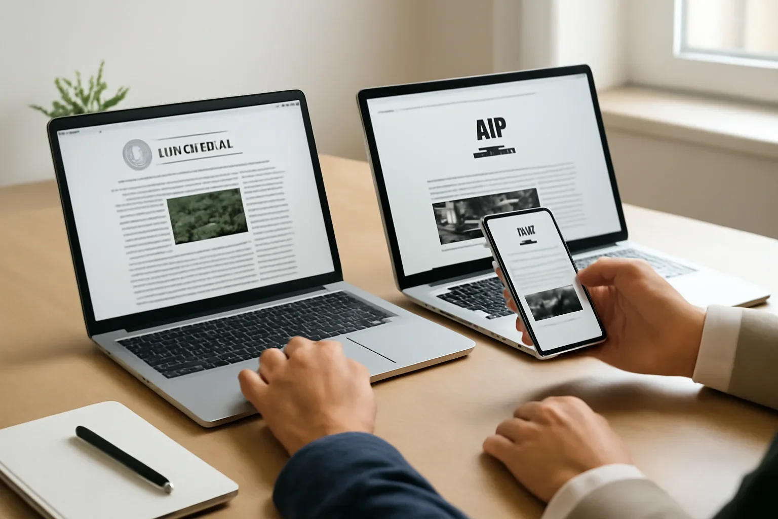Reuters vs AP News hero image showing readers comparing reuters vs ap news options on laptops and phones with editorial notes and clean desk styling