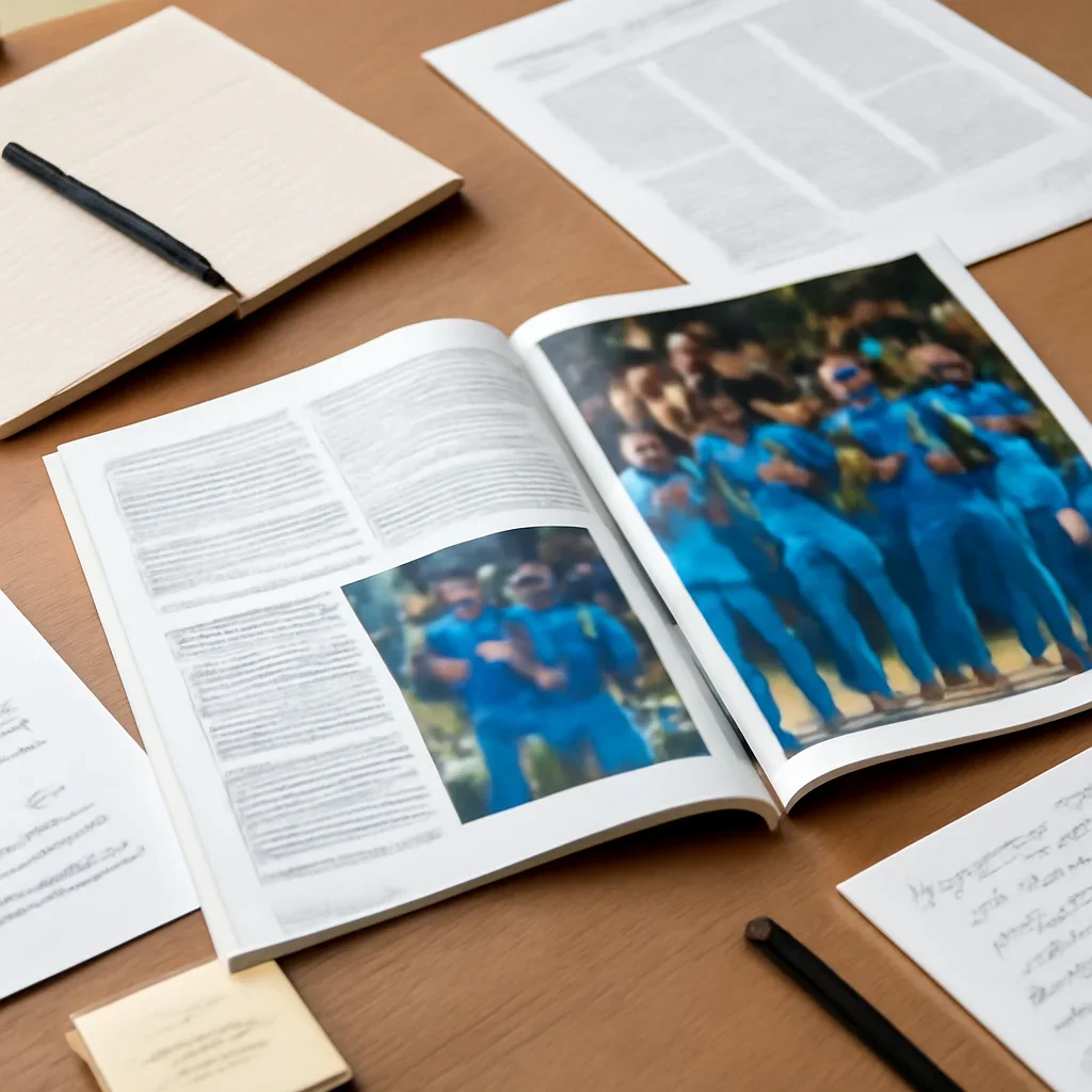 Supporting editorial image for India's stellar performance at the 2023 Cricket World Cup showing archived editorial materials related to india's stellar performance at the 2023 cricket world cup, with documents, notes, and a magazine-style desk