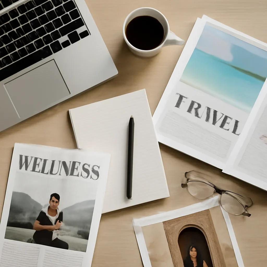Call-to-action image for Lifestyle featuring editorial workspace focused on wellness, travel, culture, living, and everyday trends that shape routines, spending, and aspiration, with laptops, notes, and clean magazine-style composition