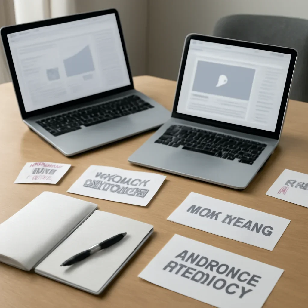 Supporting editorial image for Media & Creator Economy showing editorial workspace focused on publishing, creator businesses, audience strategy, advertising, and the platforms shaping attention, with laptops, notes, and clean magazine-style composition