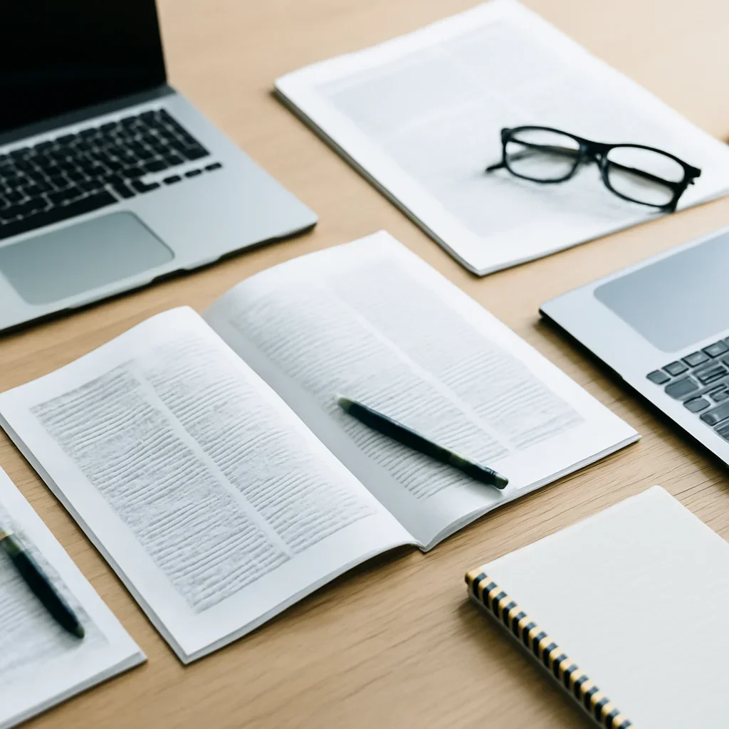 Call-to-action image for Opinion featuring editorial workspace focused on reported arguments, essays, and clear viewpoints on business, policy, technology, and culture, with laptops, notes, and clean magazine-style composition