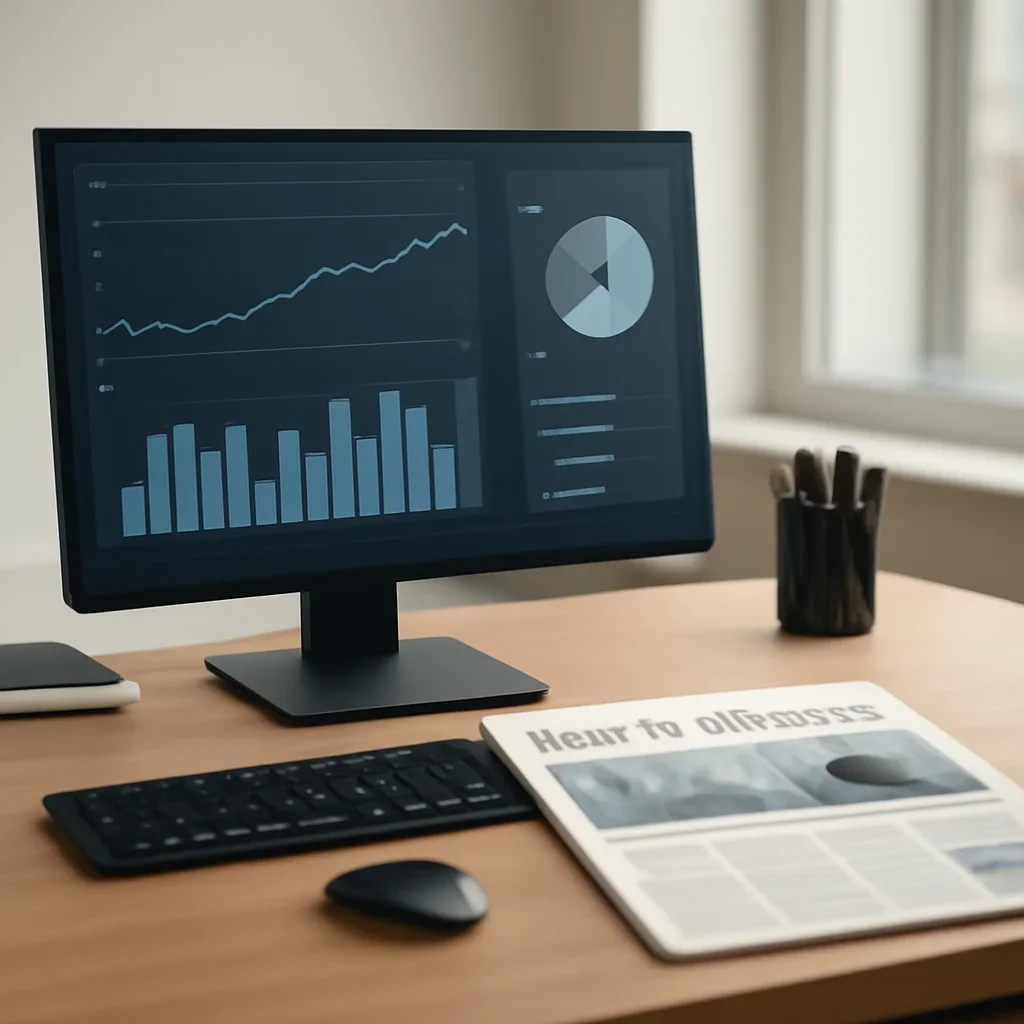 Call-to-action image for Trending featuring analytics dashboard and editorial desk showing popular stories, reader signals, and highlighted headlines