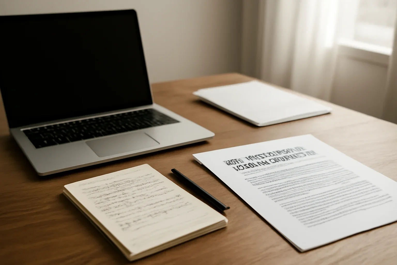 Write for Us hero image showing freelance journalist pitch desk with laptop, draft notes, and editorial submission materials